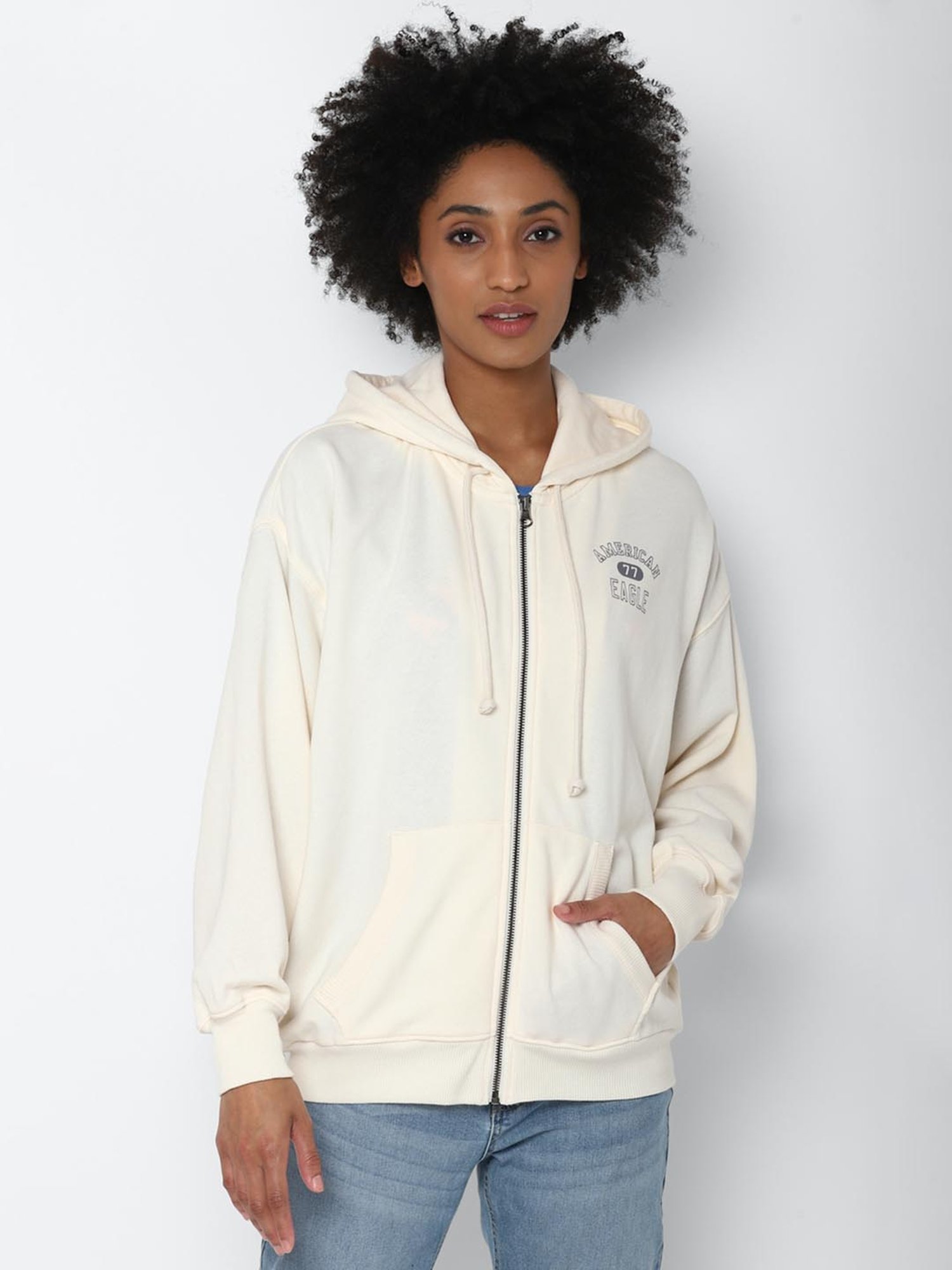 American Eagle Outfitters Beige Loose Fit Sweatshirt