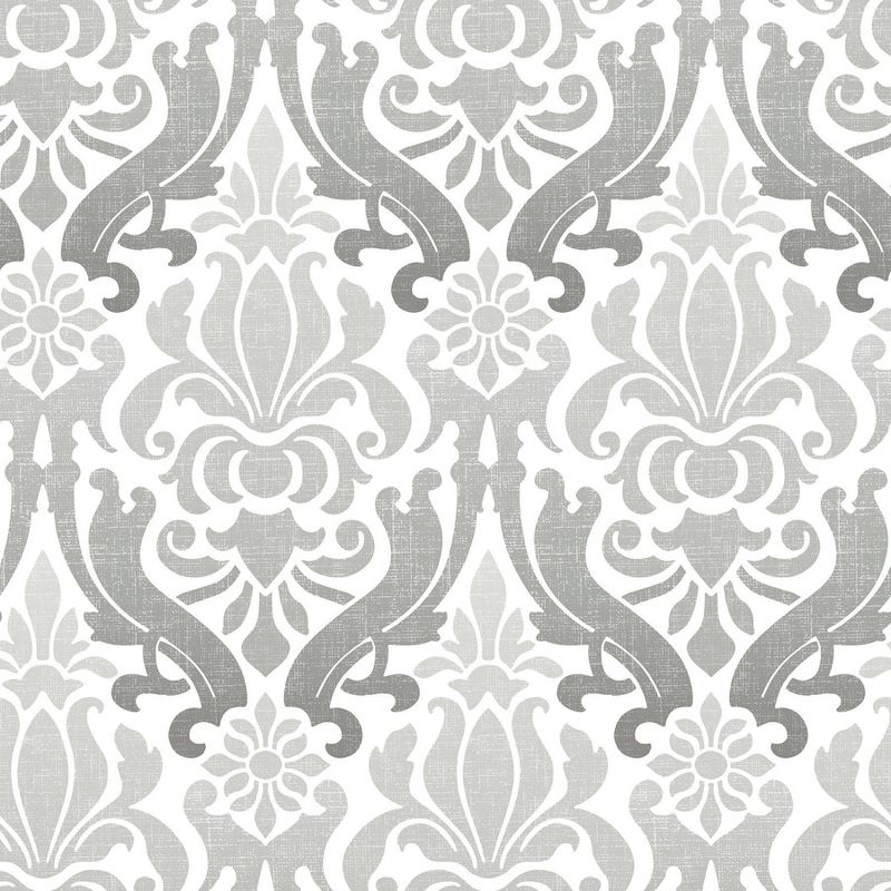 NuWallpaper Nouveau Damask Peel & Stick Wallpaper Gray