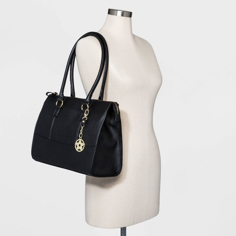 Bueno Zip Closure Tote Handbag - Black