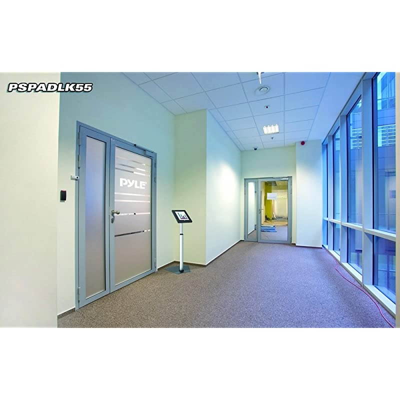 PSPADLK55 Tamper-Proof Anti-Theft iPad Kiosk Safe Security Public Floor Stand, Holder, Public Display Case with Adjustable Height & Cable Management for iPads 2/3/4/Air , Black