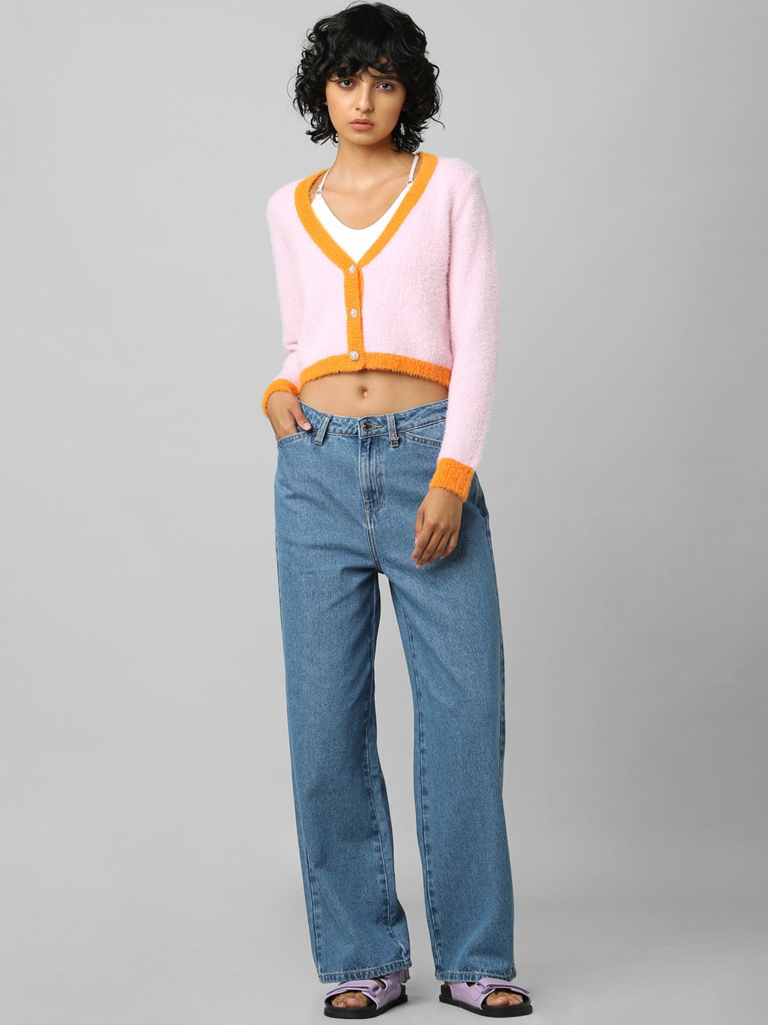 Only Pink Full Sleeves Cardigan