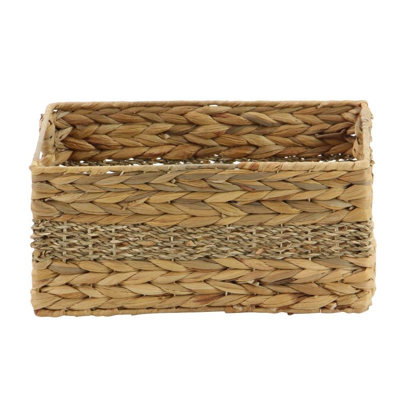 Olivia & May 16"x14"x12"x10" Set of 4 Rectangular Braided Seagrass Baskets with Handles