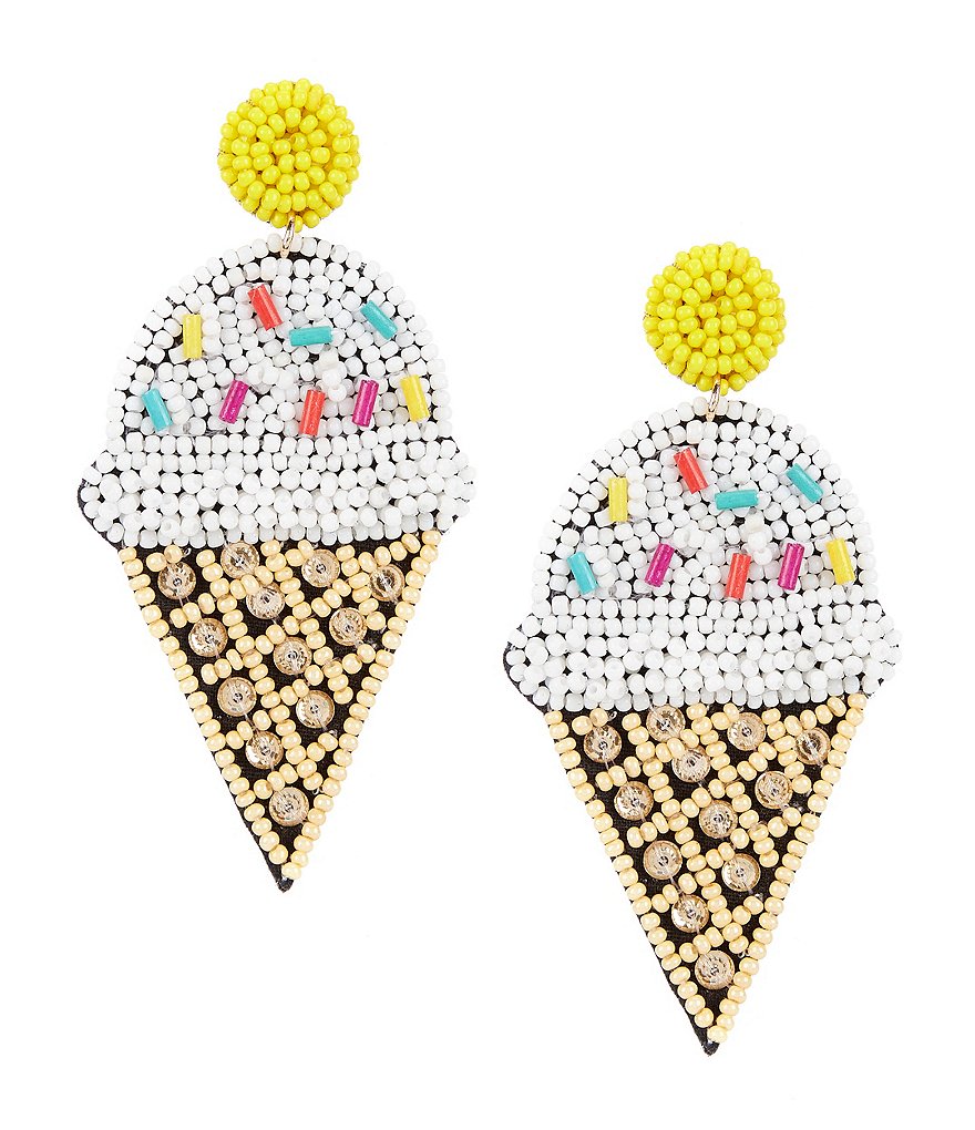 Anna & Ava Seed Bead Ice Cream Statement Earrings