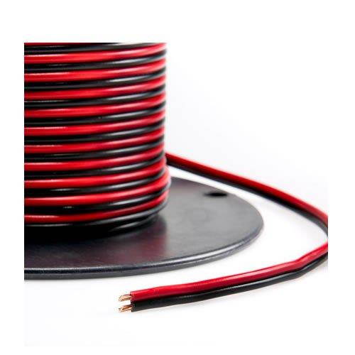 Valley Enterprises Red/Black Bonded Zip Cord Easy ID Low Voltage DC Power Cable (Gauge: 16, Length: 50 feet)