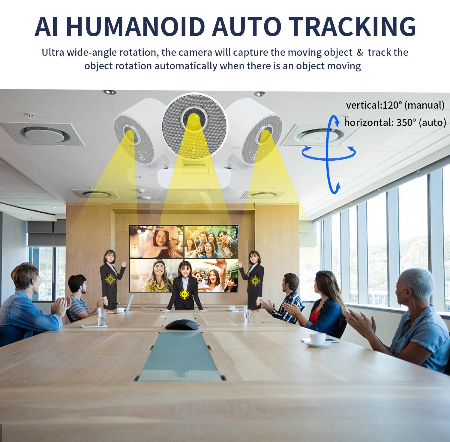 AOSTIRMOTOR 1080p Webcam , Computer Camera with Dual Microphone ,  360-degree Wide Angle, Streaming Camera, Plug and Play, for Conferencing and Video Calling