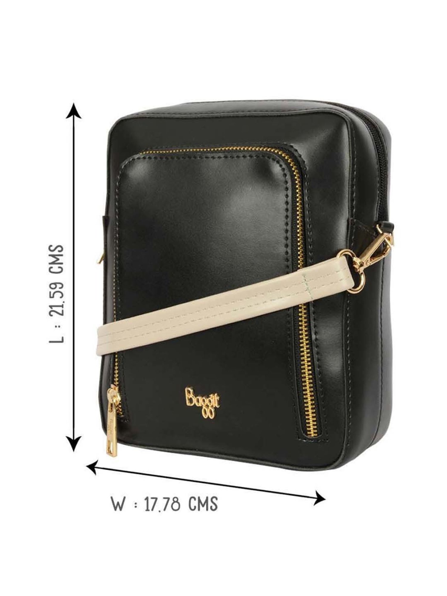 Baggit Black Solid Small Convertible Backpack