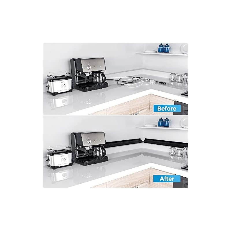 94 J Channel Cable Raceway Desk Cord Organizer Computer Cable Management Under Desk with 196 Mounting Tape 6 Count Desk Cable Tray for Office Home 6X 157 Each Medium Black