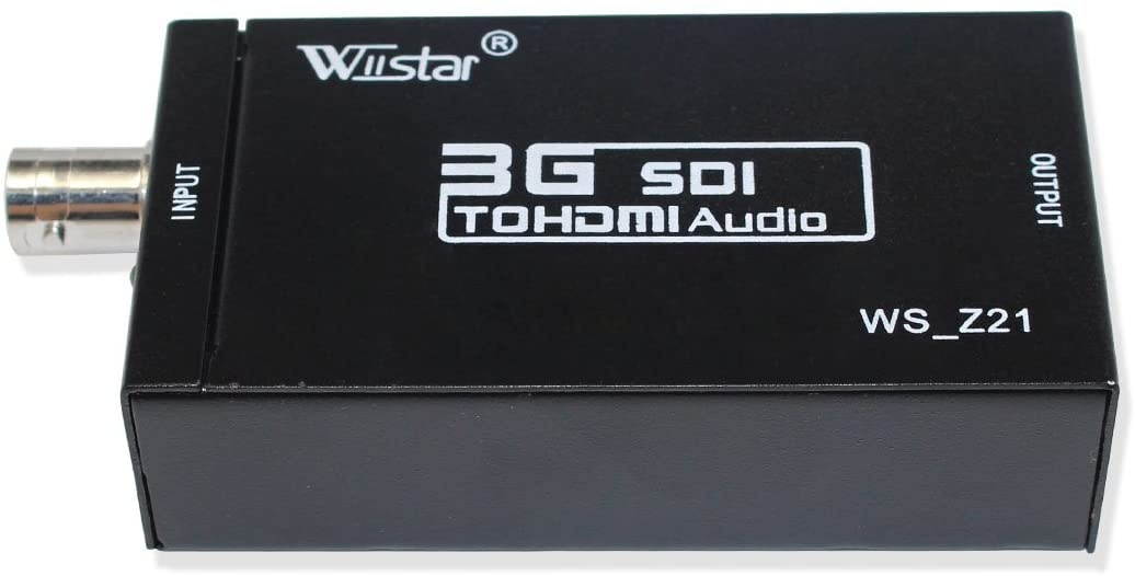 Wiistar 3G HD SDI to HDMI Converter Adapter Mini SDI to HDMI Audio Video Converter Support HD-SDI 3G-SDI Signals Showing on HDMI Display