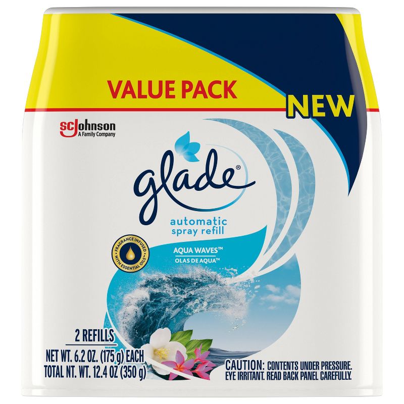 Glade Aqua Waves Automatic Spray Refill - 2ct