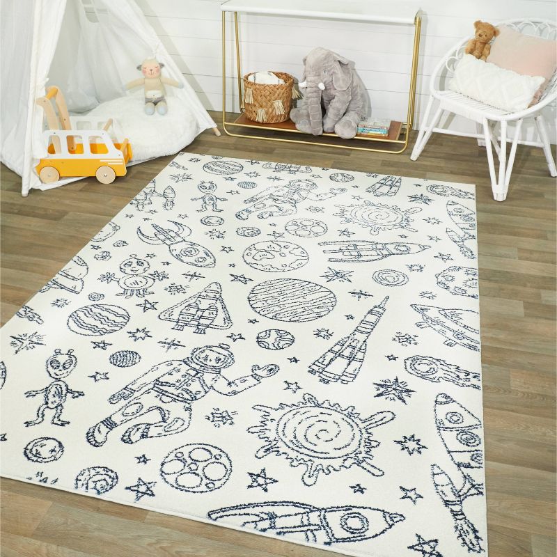 5'2"x7'2" Carmela Rug Blue/Ivory - SoHome