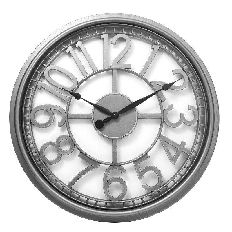 20" Open Dial Wall Clock Silver - Westclox