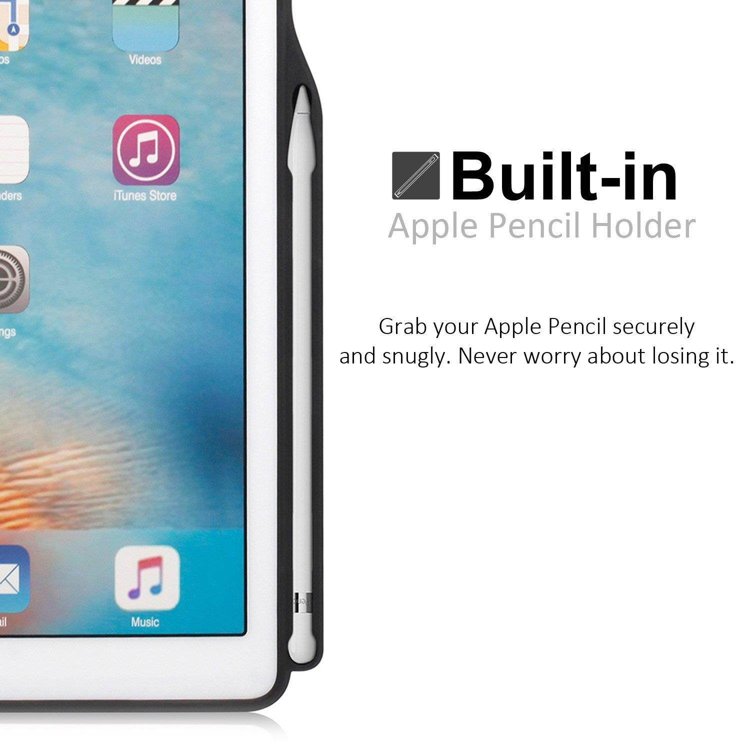 KHOMO iPad Pro 12.9 Inch Back Cover (Compatible with 2015 and 2017 version) - Companion Cover - With Pen holder - Perfect match for smart keyboard