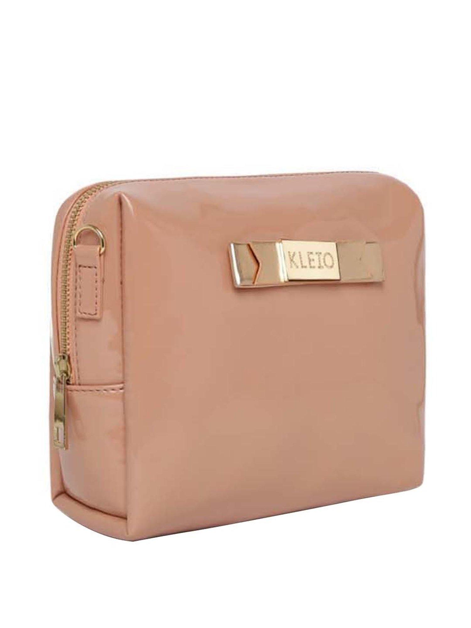 KLEIO Peach Solid Medium Sling Handbag