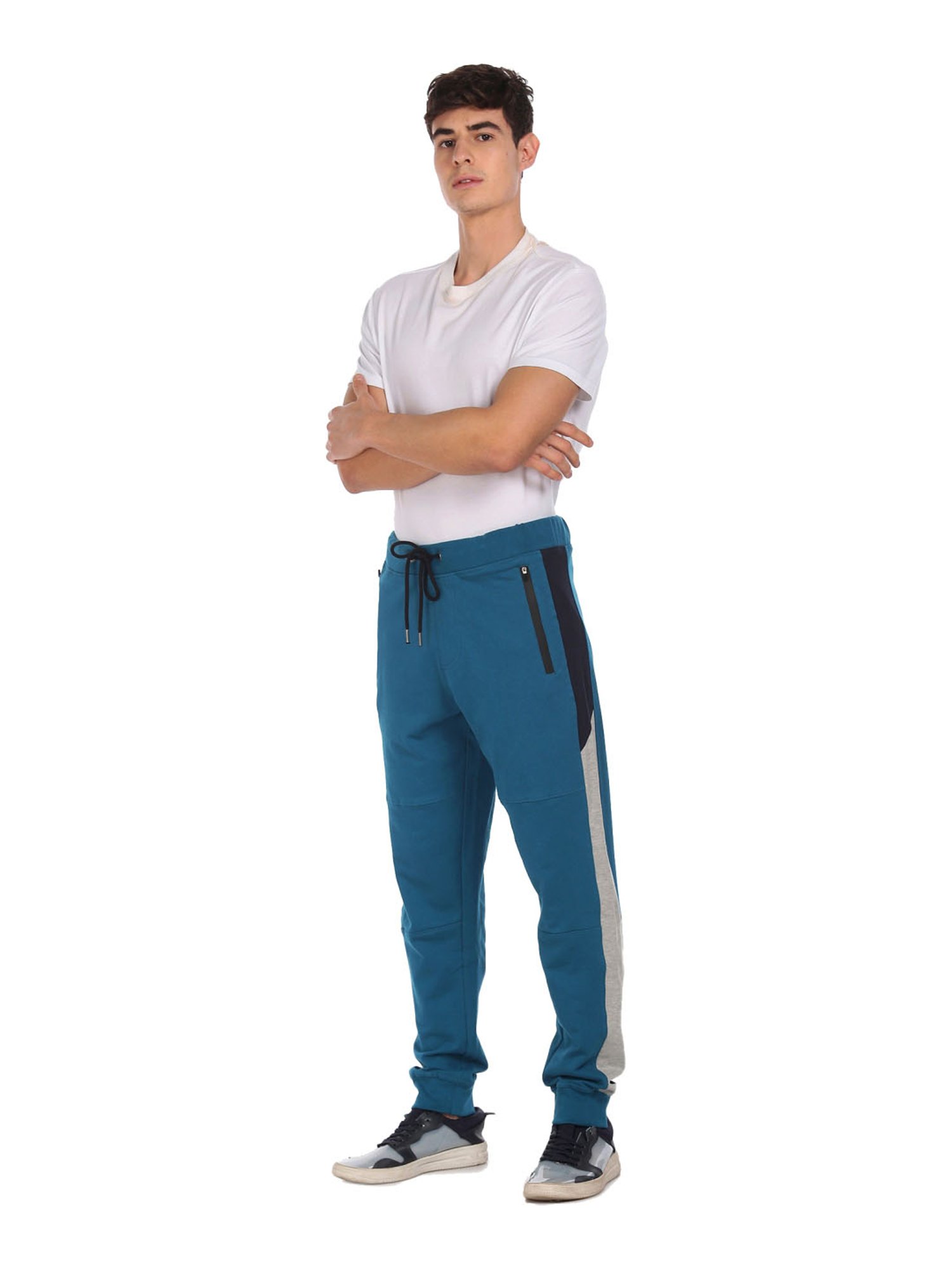 Aeropostale Blue Cotton Regular Fit Joggers