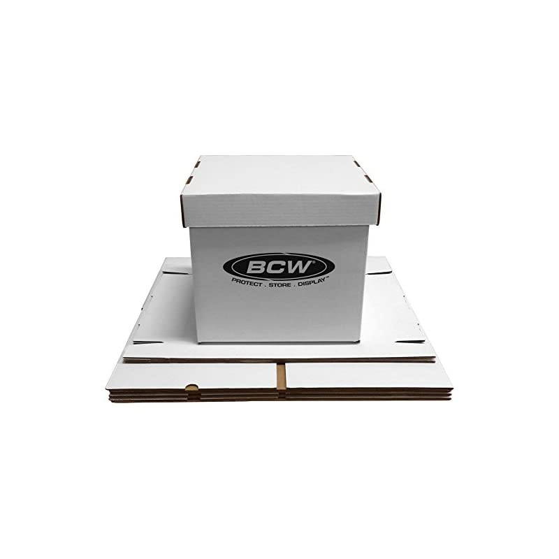 33 RPM 12" Vinyl Storage Box with Lid | Holds up to 65 LP's or Laser Discs | White (5-Boxes)