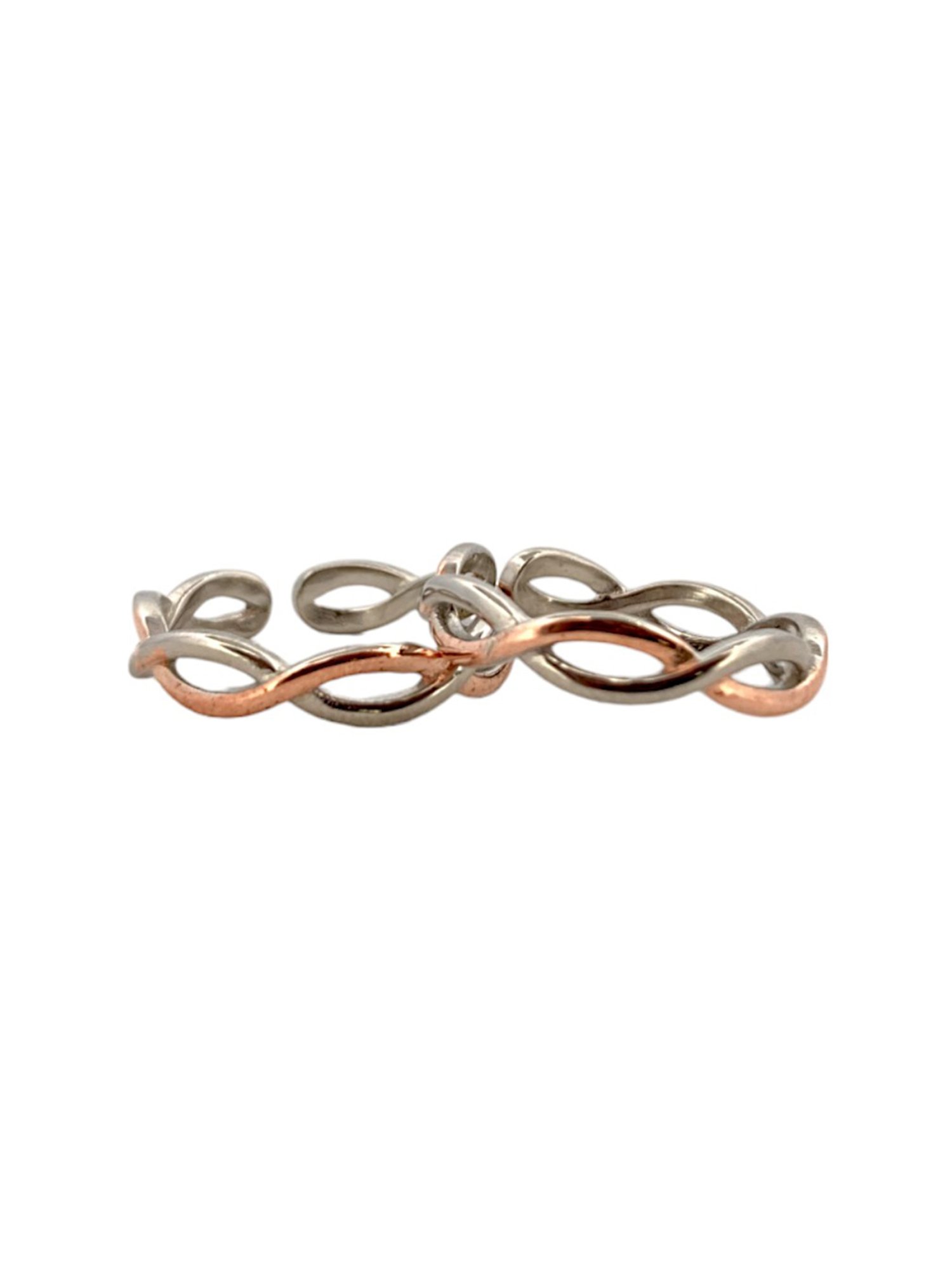 Rihi by P.C. Chandra Jewellers 925 Silver Rose Gold Chain Toe-Rings for Women & Girls
