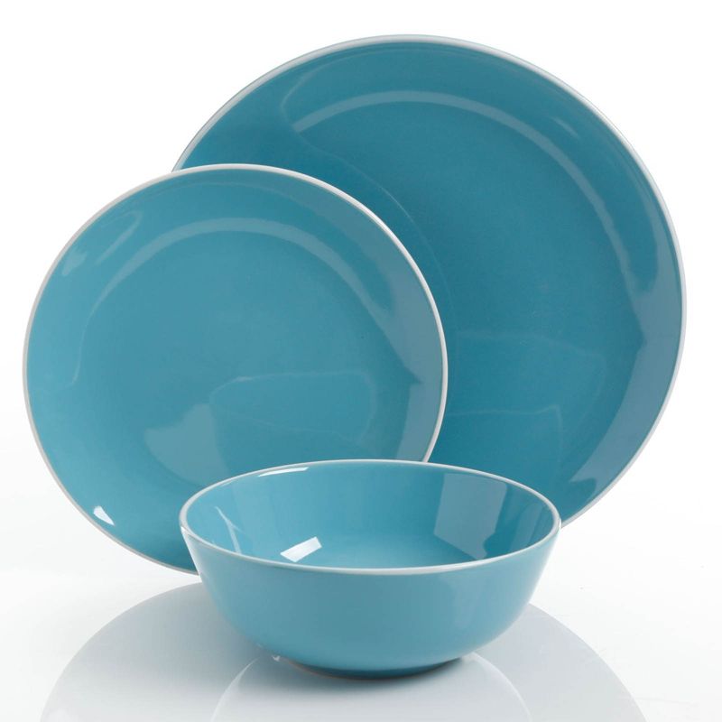 Gibson Home Pandora 12 Piece Ceramic Dinnerware Set in Blue