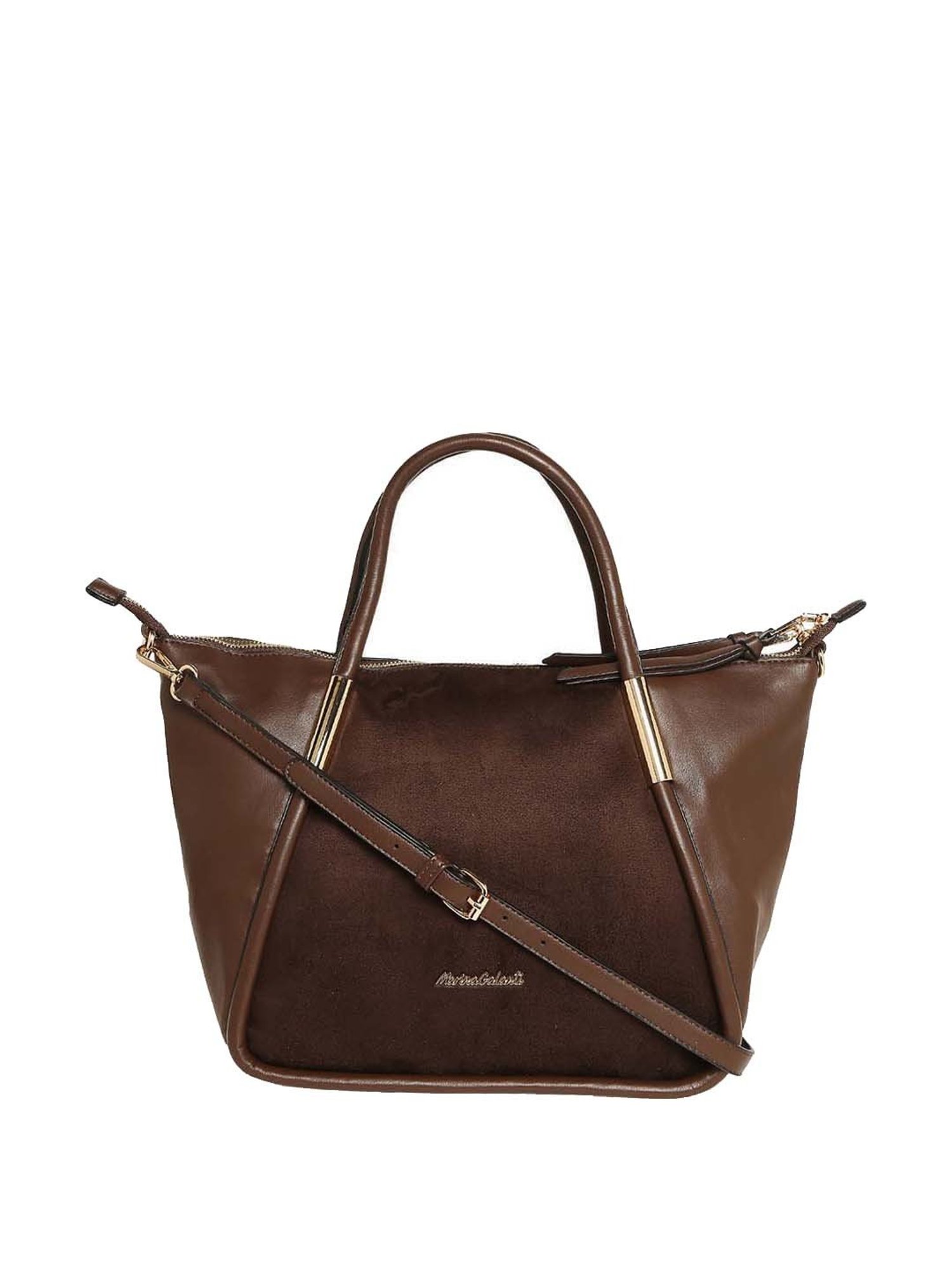 Marina Galanti Brown Solid Medium Tote Handbag