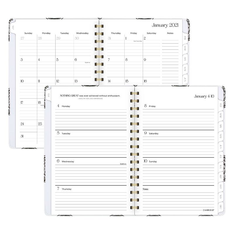 2021 Planner 5.875" x 8.5" Brooklyn Hardcover Medallion - Cambridge