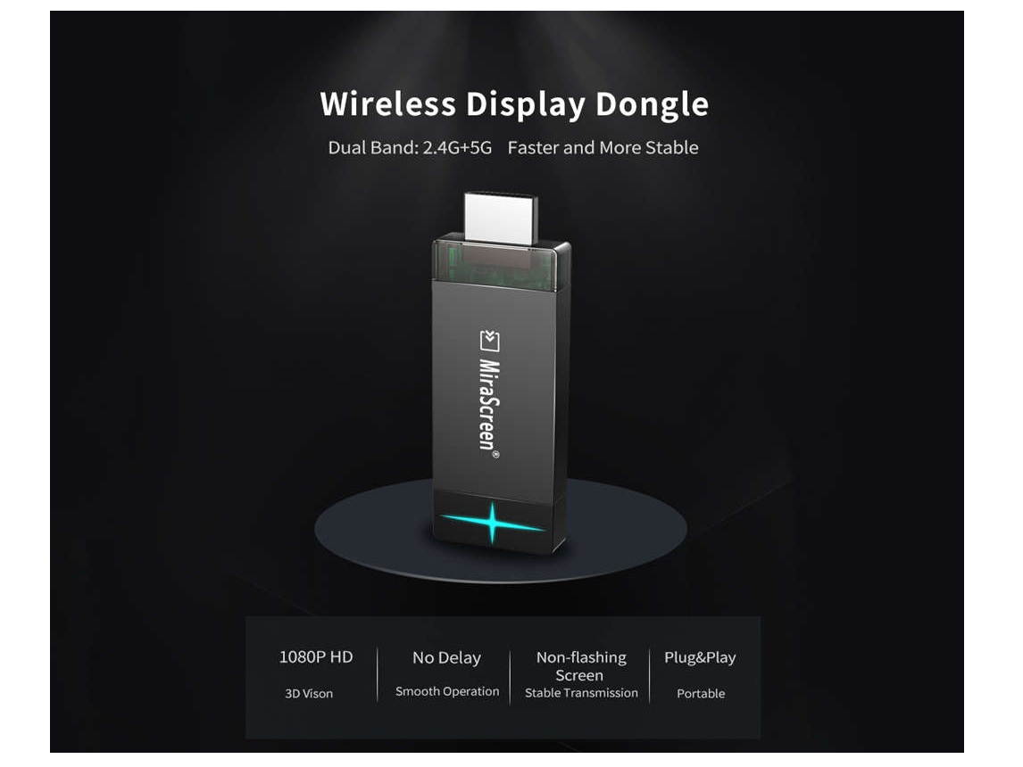 Cellphone TV Mirror Device 5G + 2.4G Dual Frequency with Screen Wireless Projection 1080p TV Stick HDMI Device Multi-screen Interactive for Movies Game Teleconferencing HD Model D4