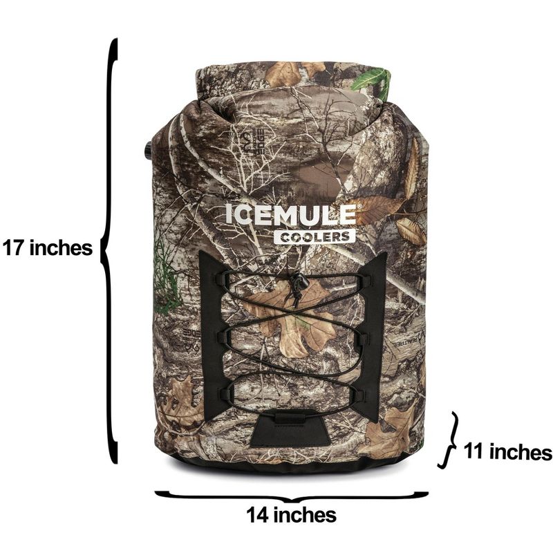 IceMule 1014-RE Pro Large Collapsible Portable Soft Sided Roll Top 23 Liter 18 Can Lightweight Insulated Waterproof Leak Proof Backpack Cooler Bag