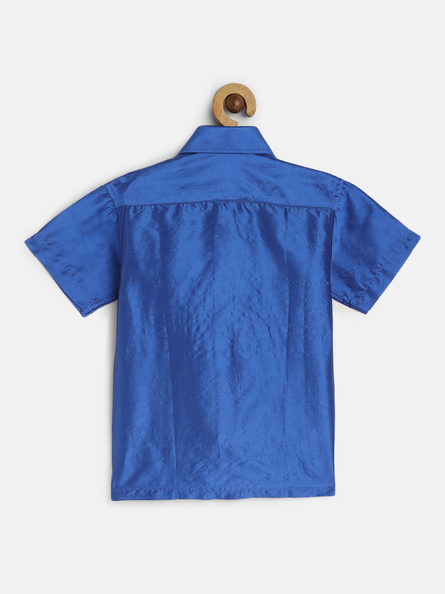 THANGAMAGAN Kids Royal Blue Solid Shirt