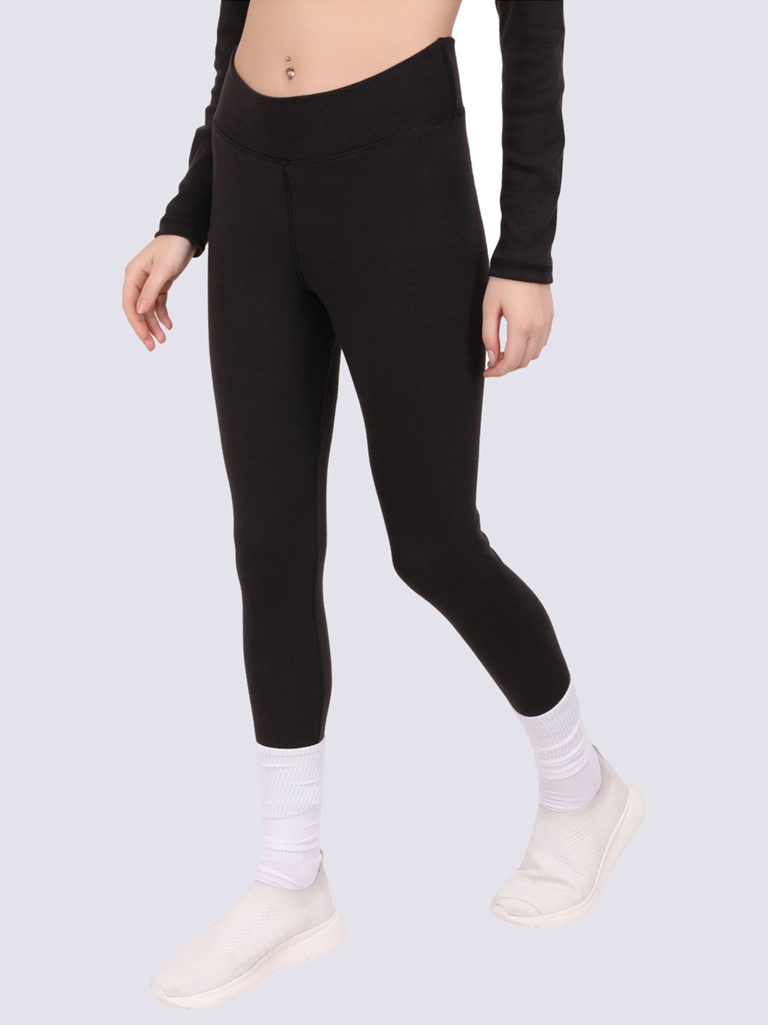 EVERDION Black Cotton Tights