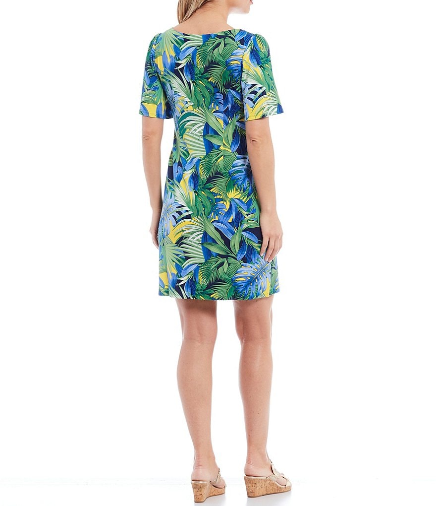 Tommy Bahama Hot Tropic Short Sleeve Scoop Neck Sheath Dress
