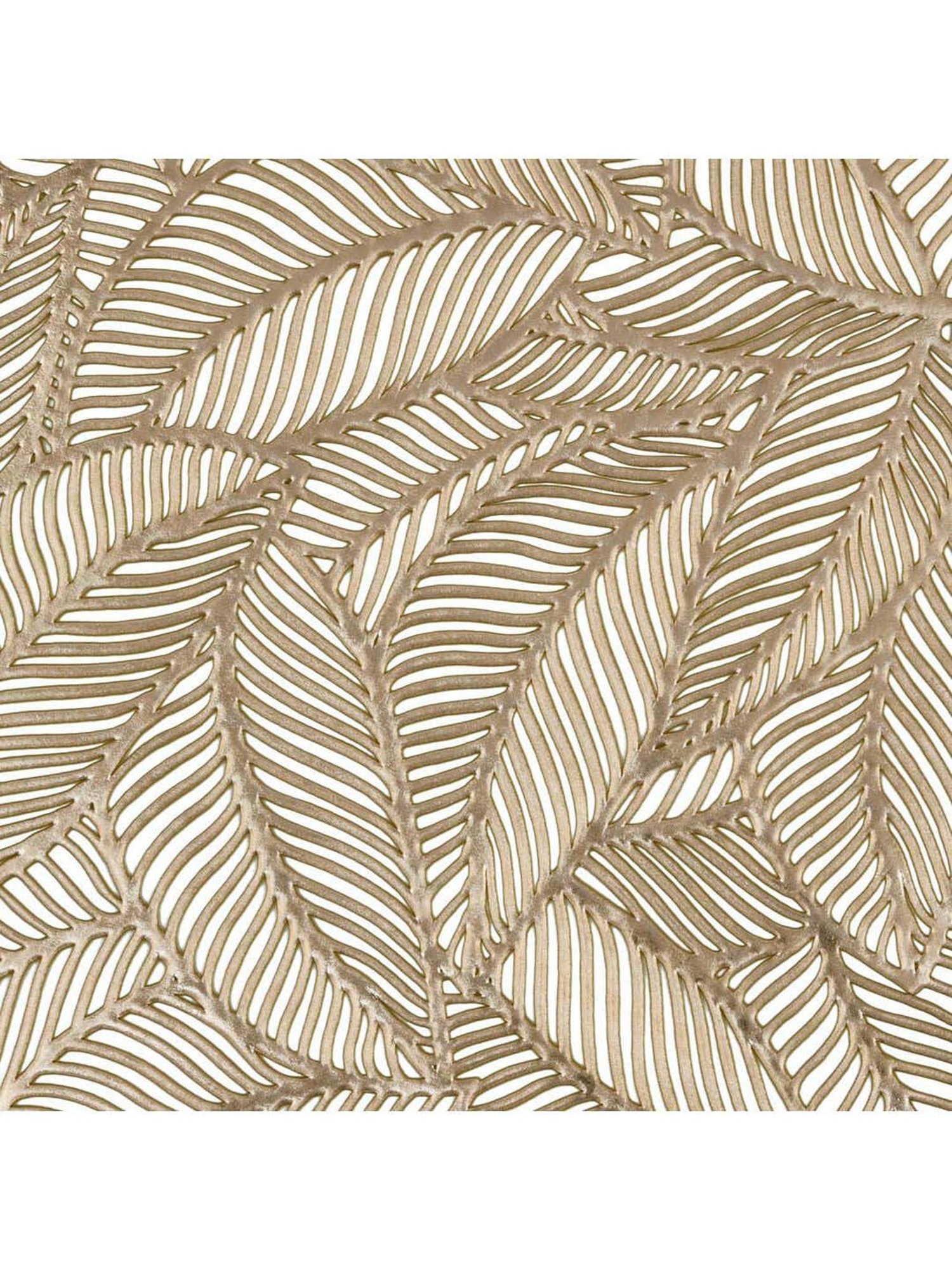 @home Gold Pvc Round Leaf Design Table Placemat - Set of 4