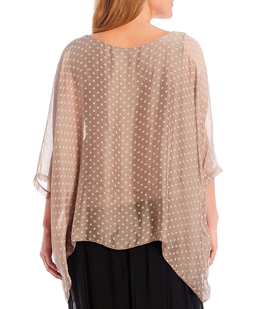 M Made in Italy Polka Dot Silk Blend Tunic