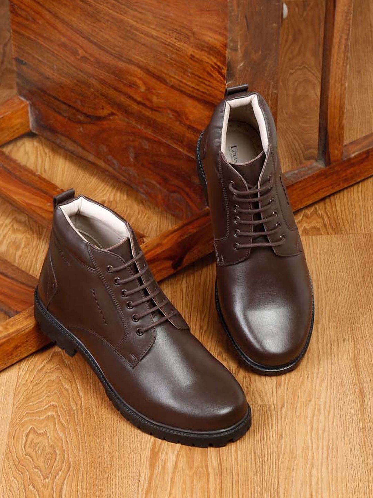 Louis Stitch Men's Brunette Brown Derby Boots
