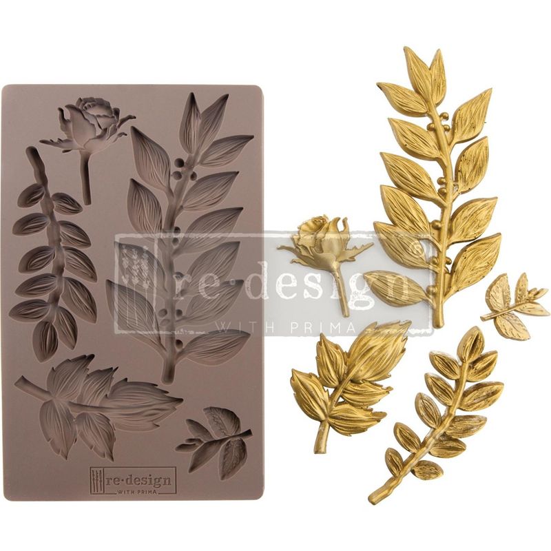 Prima Marketing Re-Design Mould 5"X8"X8mm-Leafy Blossoms