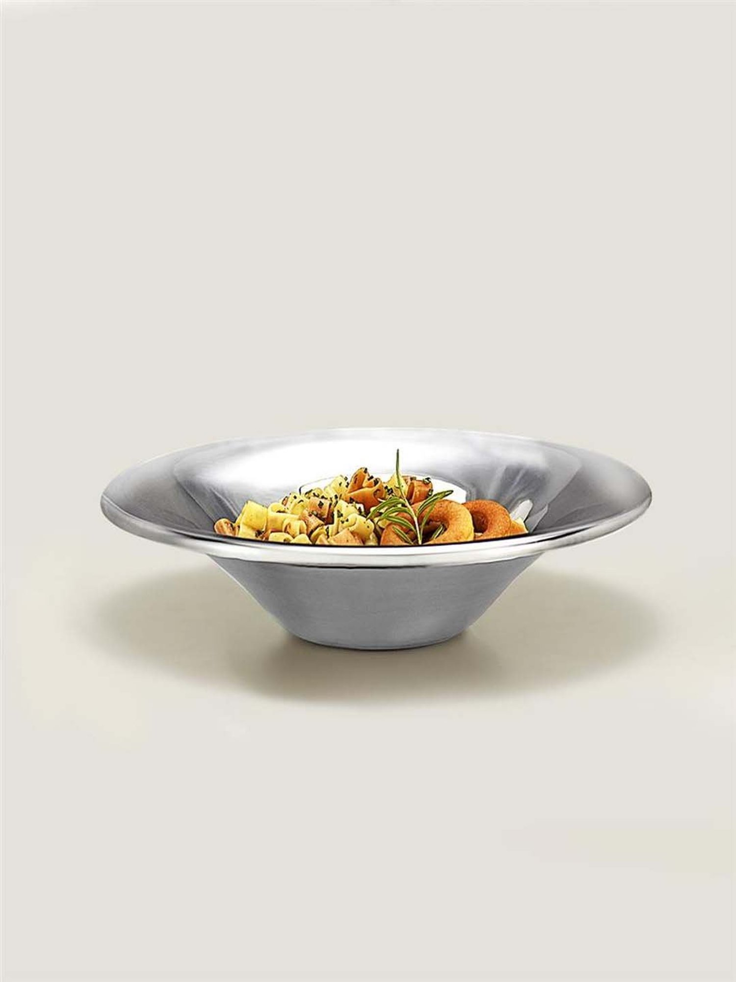 ellementry Silver Glossy Stainless Steel Serving Bowls - Set of 1