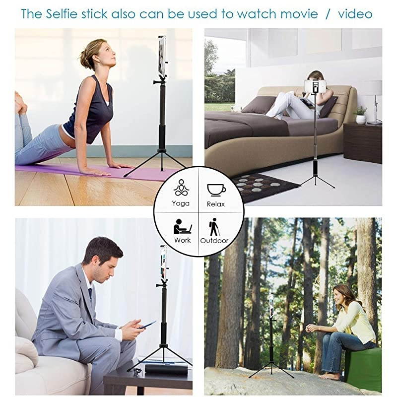 Bluetooth Selfie Stick with Tripod Remote 59Inch  Extendable Monopod with Tripod Stand for iPhone 1111PROXXS maxXRXS876PlusTabletSamsung S7S8S9AndroidGoPro Cameras