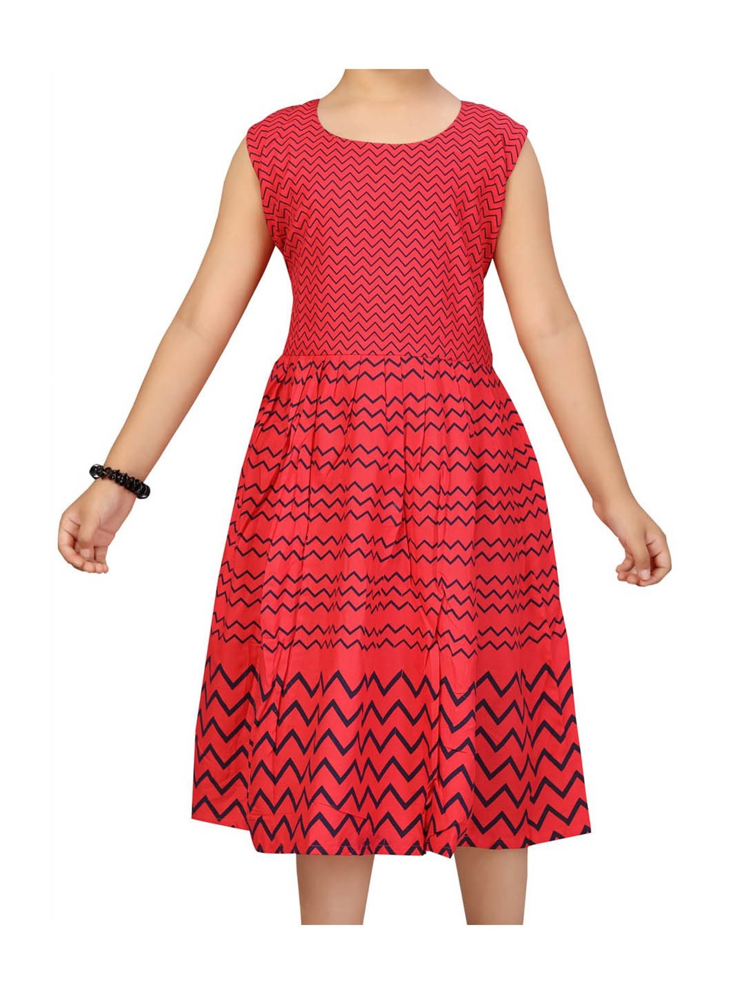 Aarika Kids Red Striped Dress