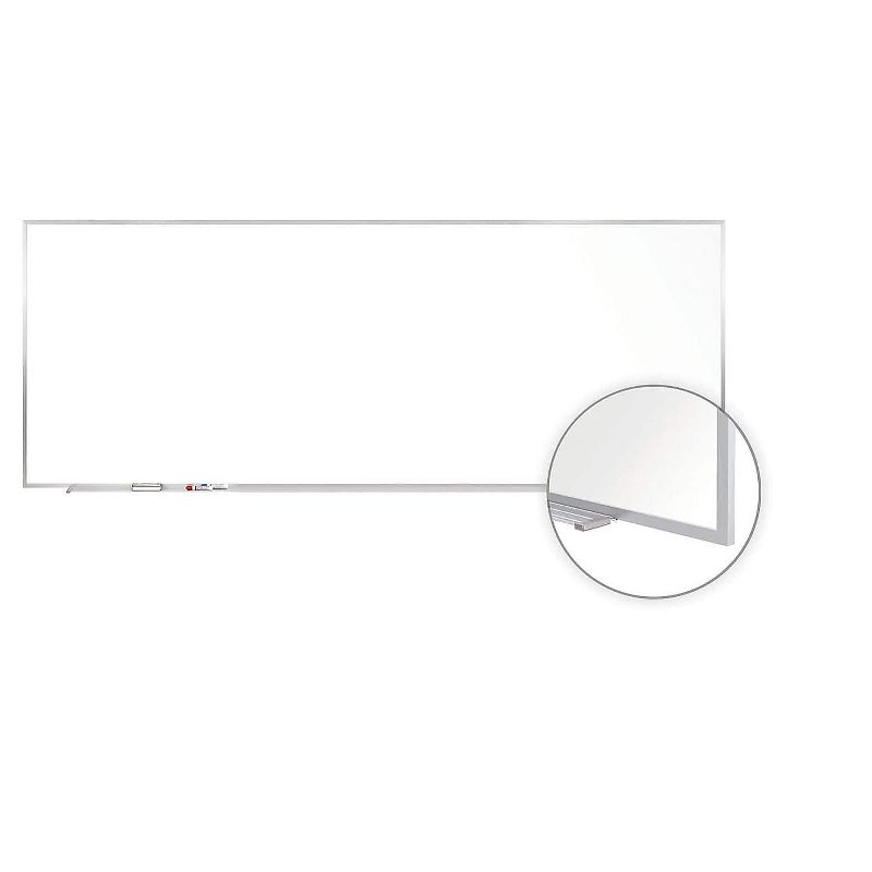 Ghent Magnetic Painted Steel Whiteboard with Aluminum Frame 4'H x 12'W M34124
