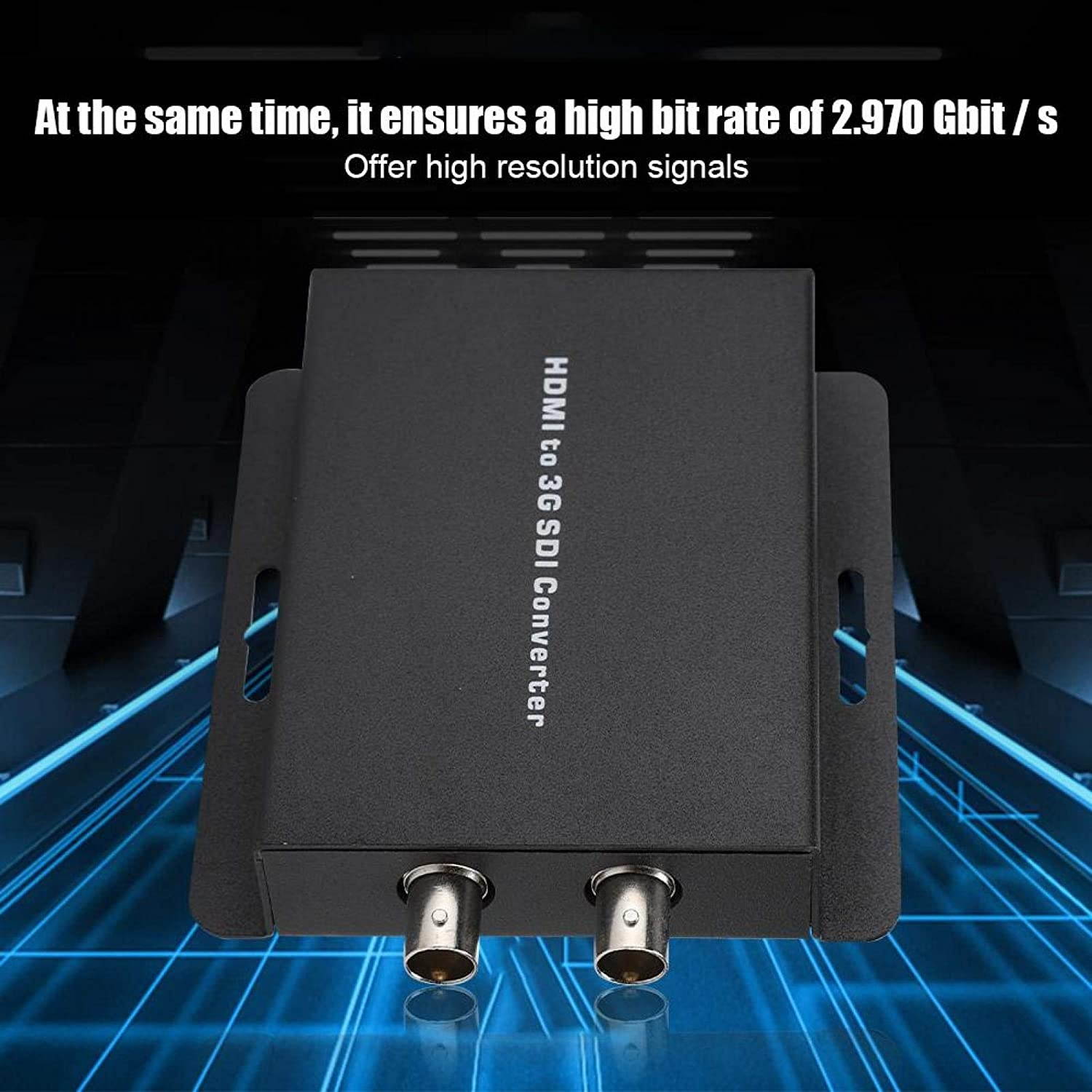 Black Long-Distance Transmission Converter Box HDMI Metal Durable Metal Converter for HDMI to 3G SDI(U.S. regulations)