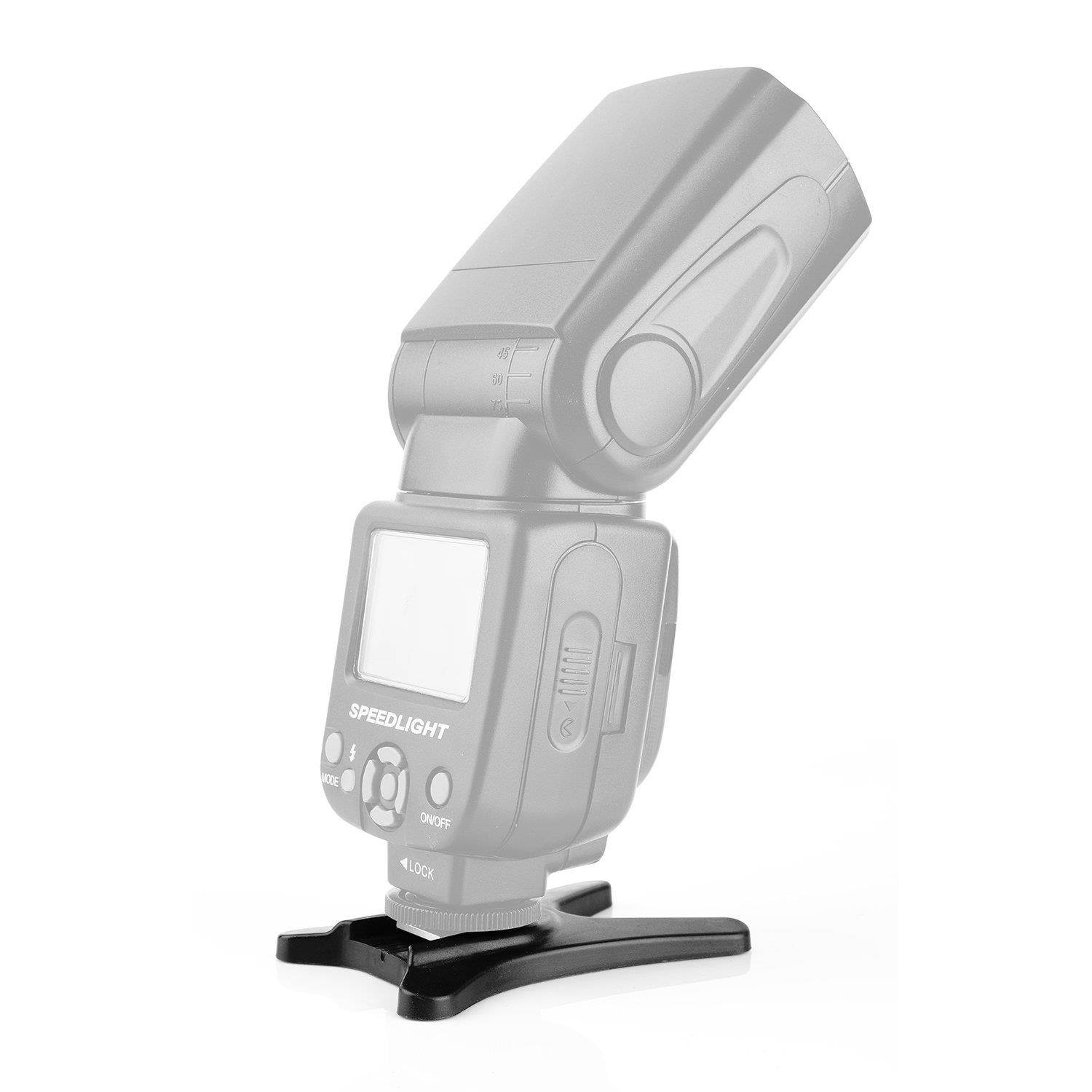 Anwenk Camera Flash Stand Flash Speedlight Hot Shoe Mount Stand with 1/4" Metal Tripod Thread for Flash Speedlight Speedlite Canon Nikon Sigma Olympus Panasonic Pentax 4 Pack