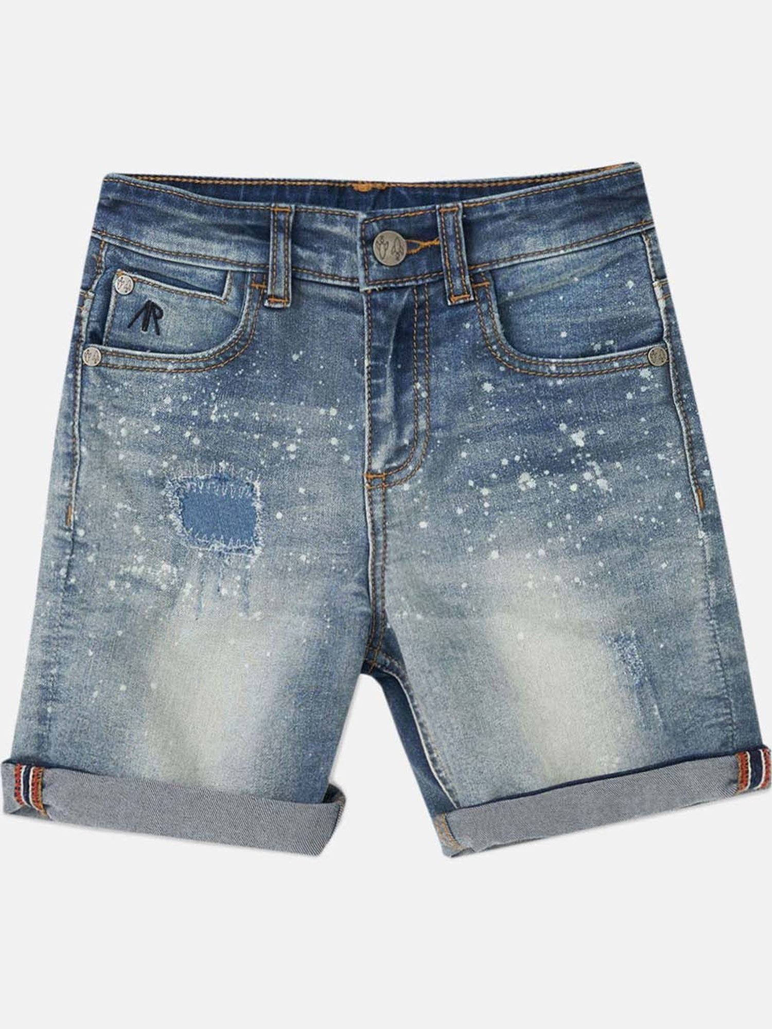 Angel & Rocket Kids Blue Printed Shorts