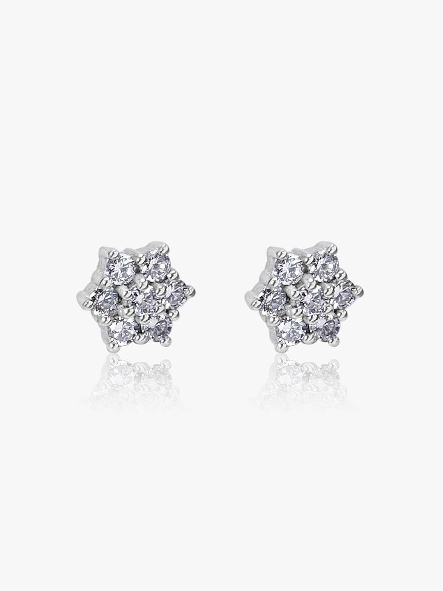 March by FableStreet Sterling Silver Zircon Star Stud Earrings for Women