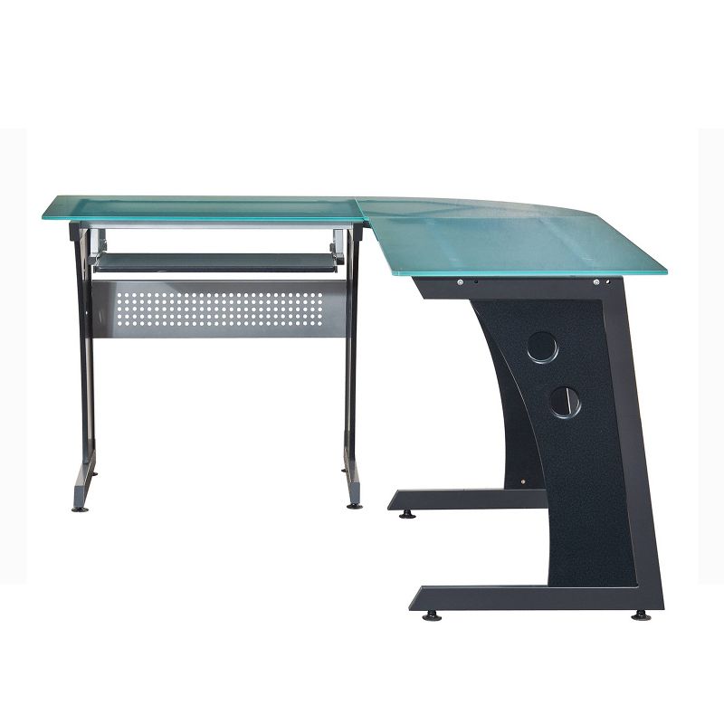 Large L-Shape Desk with Frosted Glass - Techni Mobili