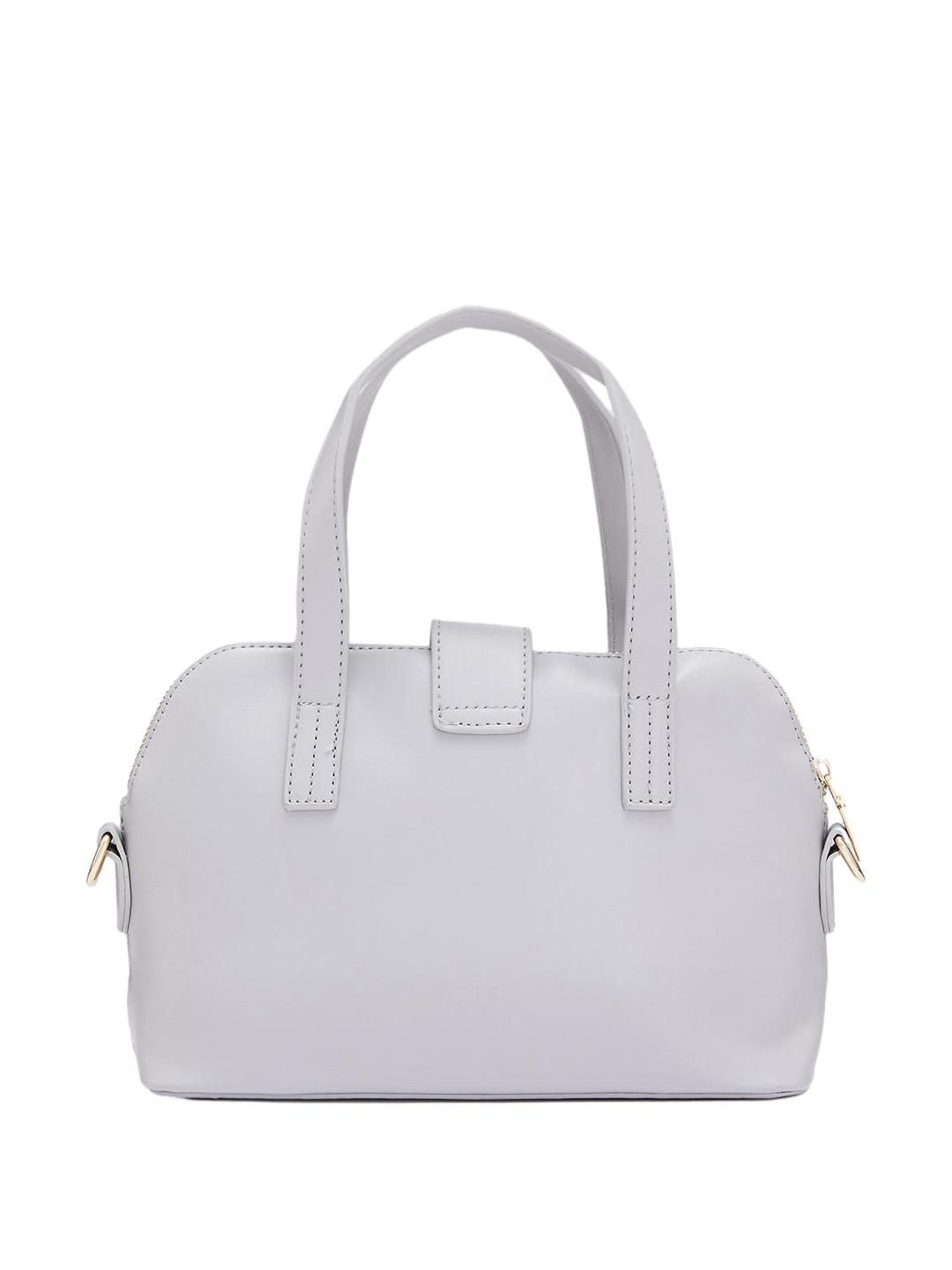 Globus Dark Grey Solid Medium Handbag