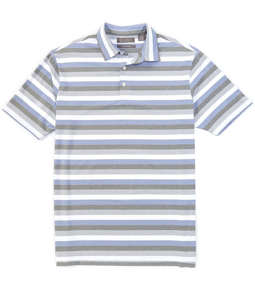 Cremieux Performance Stripe Short-Sleeve Polo Shirt