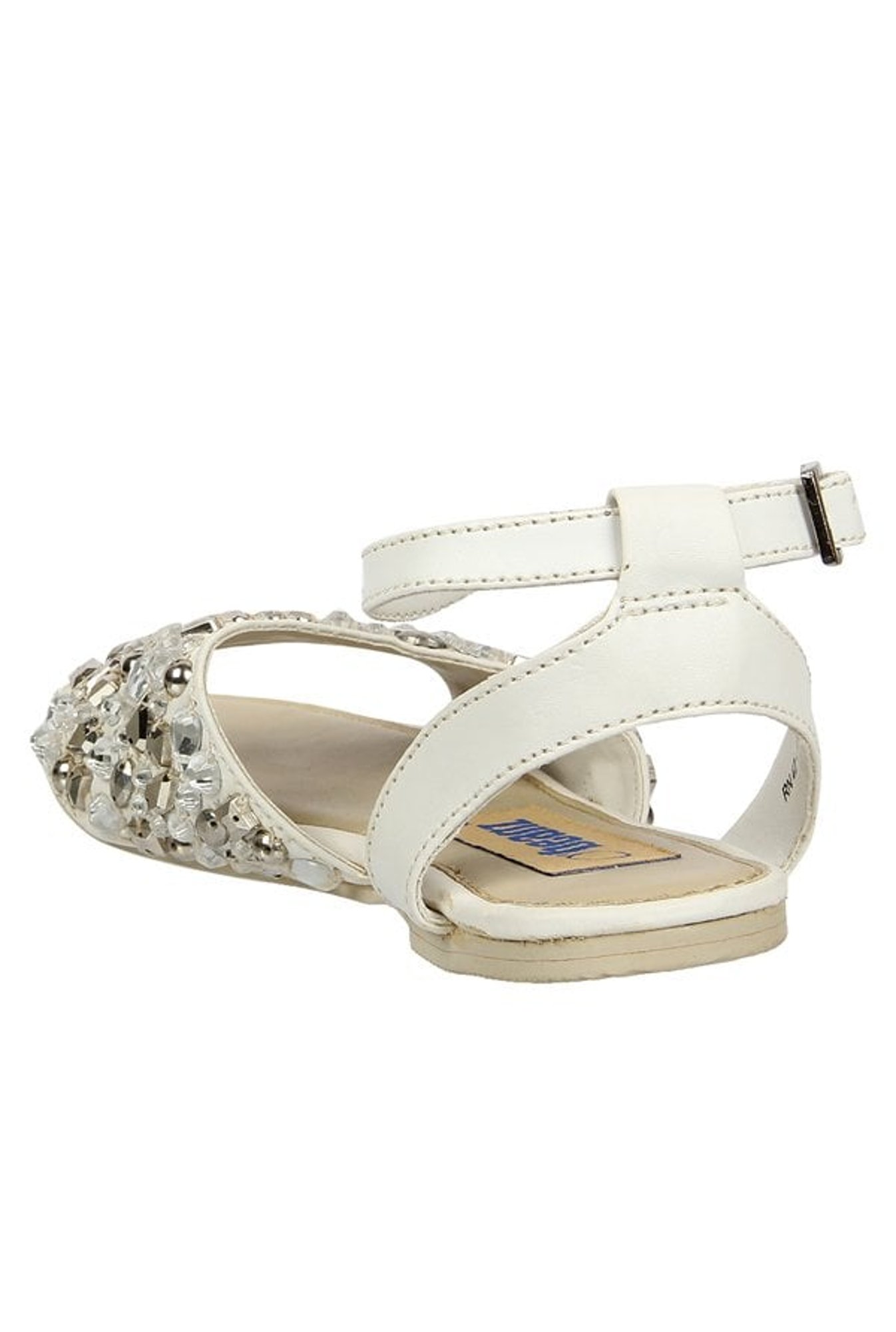 Beanz Diana White Ankle Strap Sandals