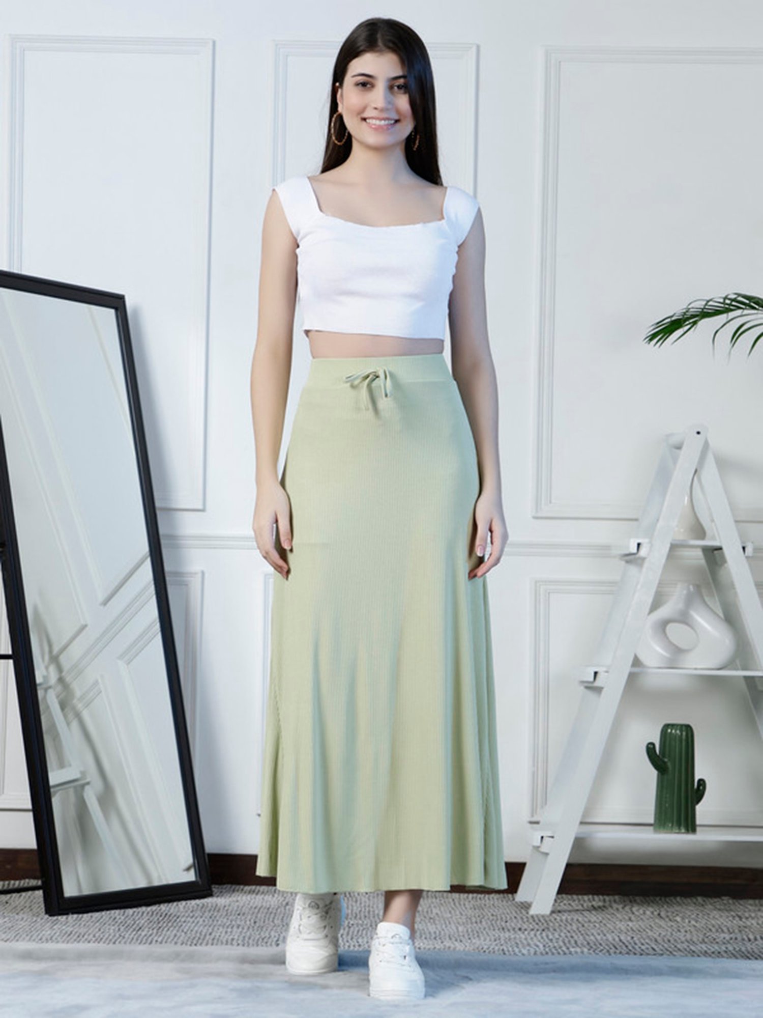 NEUDIS Mint Green Midi Skirt