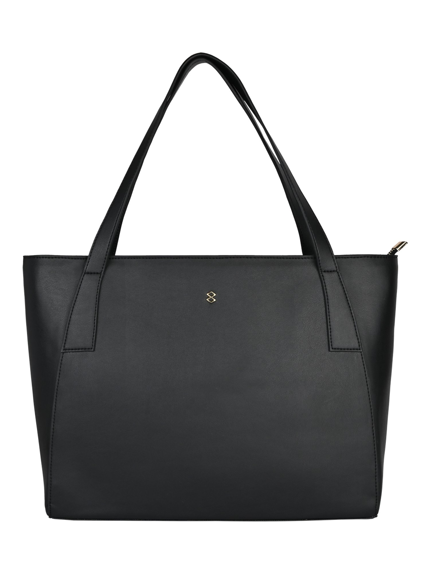 Horra Black Solid Medium Tote Bag  - 15 inches