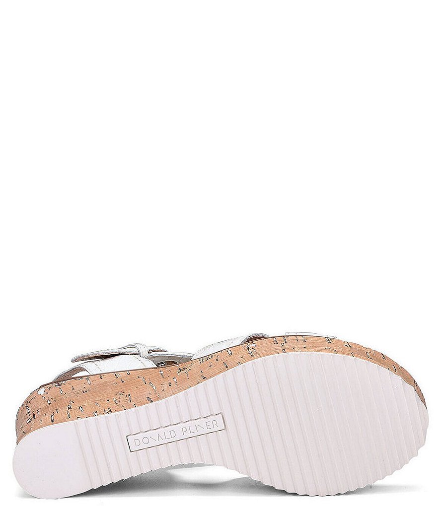 Donald Pliner Judee Croco Print Patent Leather Platform Wedge Sandals