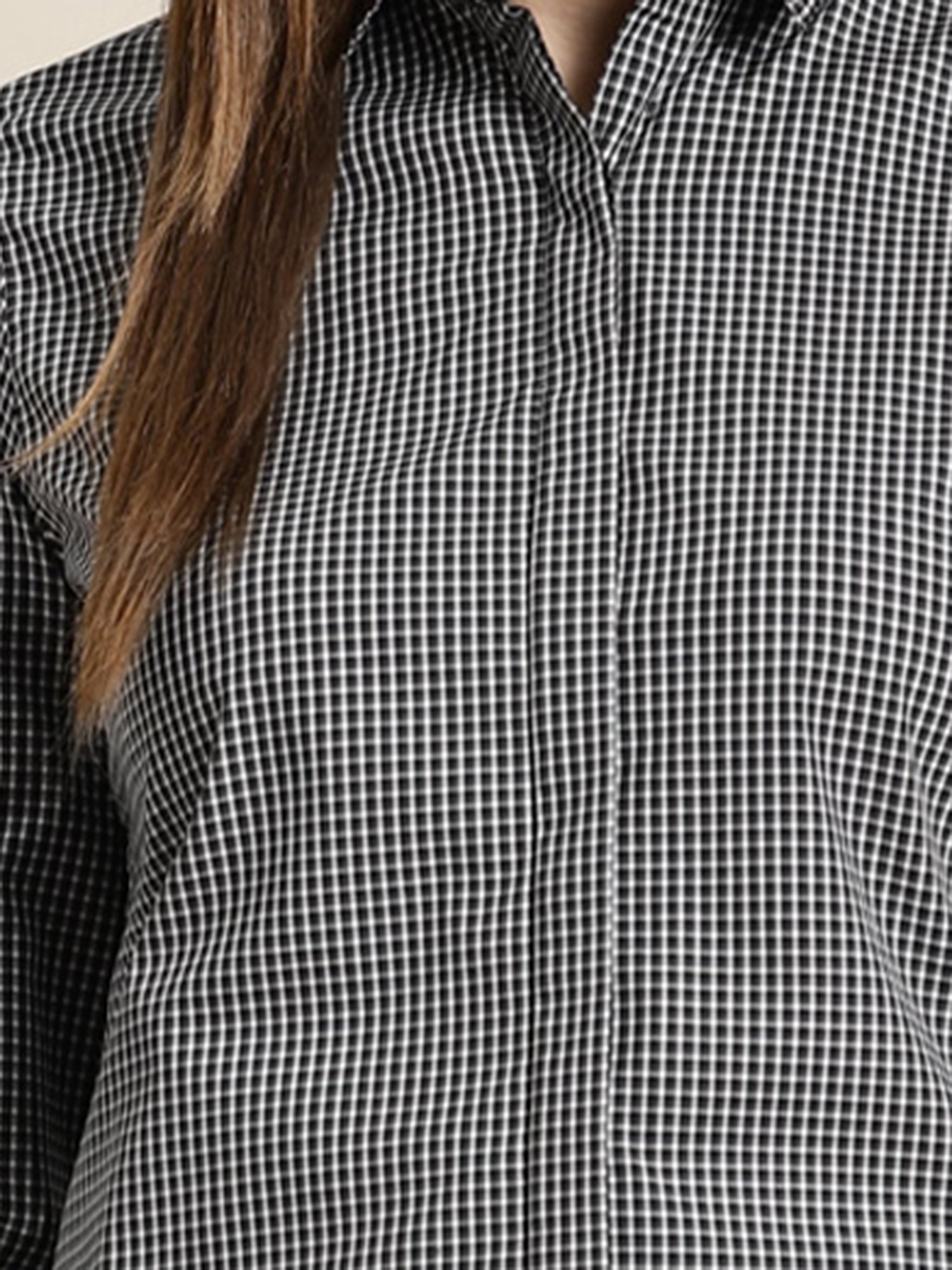 Hancock Grey Cotton Checks Shirt