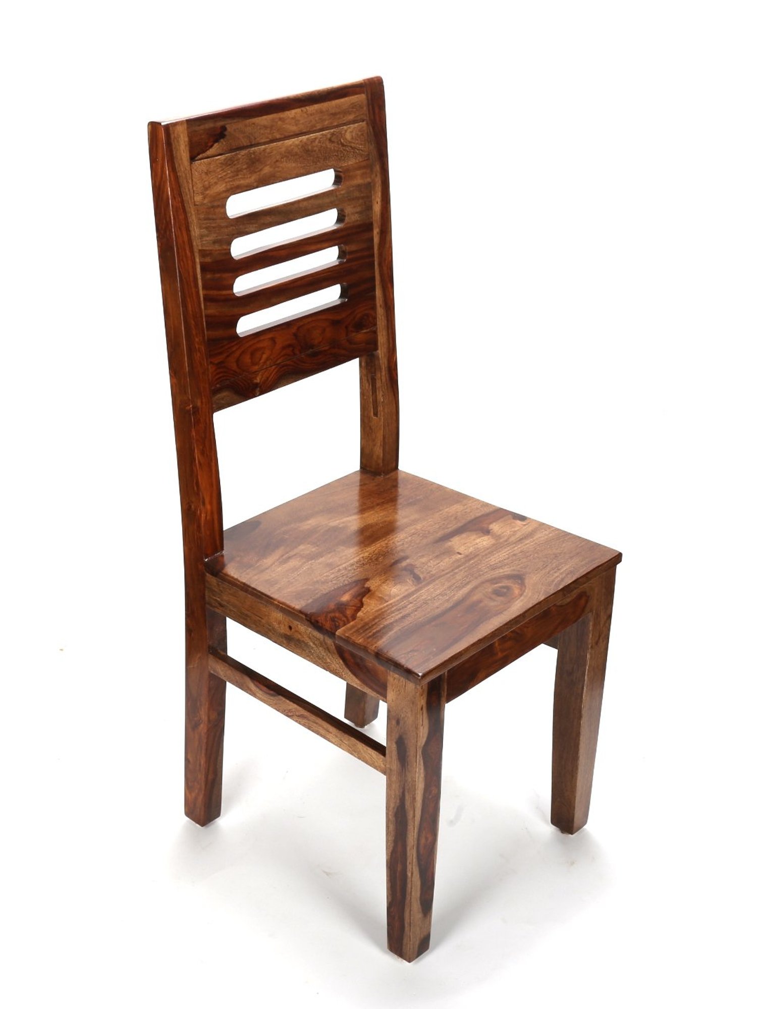 Ikiriya Oliver Solid Brown Wood Dining Chair Teak Finish