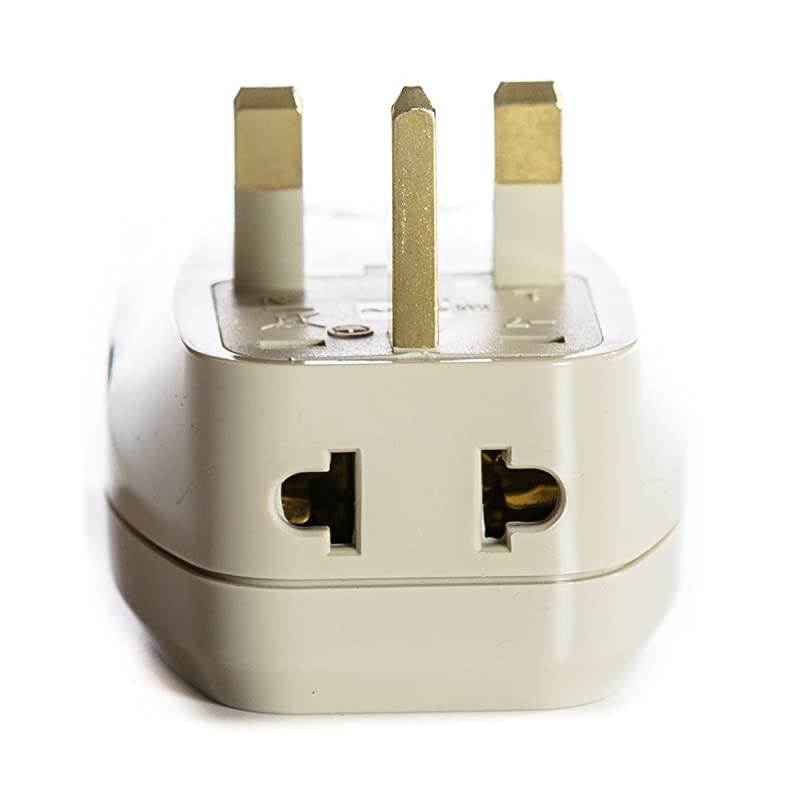 3 in 1 UK Travel Adapter Plug with USB and Surge Protection Grounded Type G Great Britain Hong Kong Singapore More